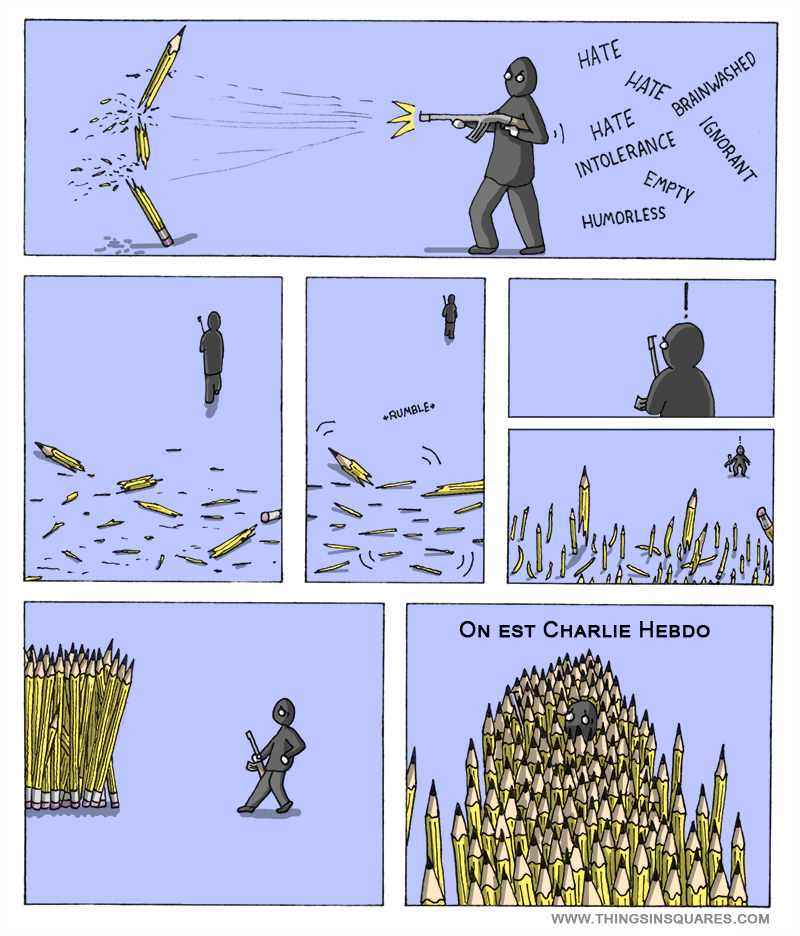 Je suis Charlie Hebdo, on est Charlie Hebdo, we're all Charlie Hebdo, and this is my comic for it.