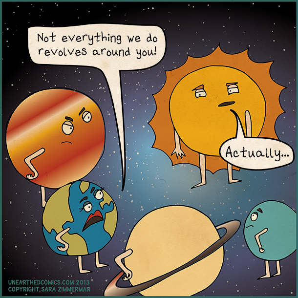 Unearthed comics, planet revolves around the sun