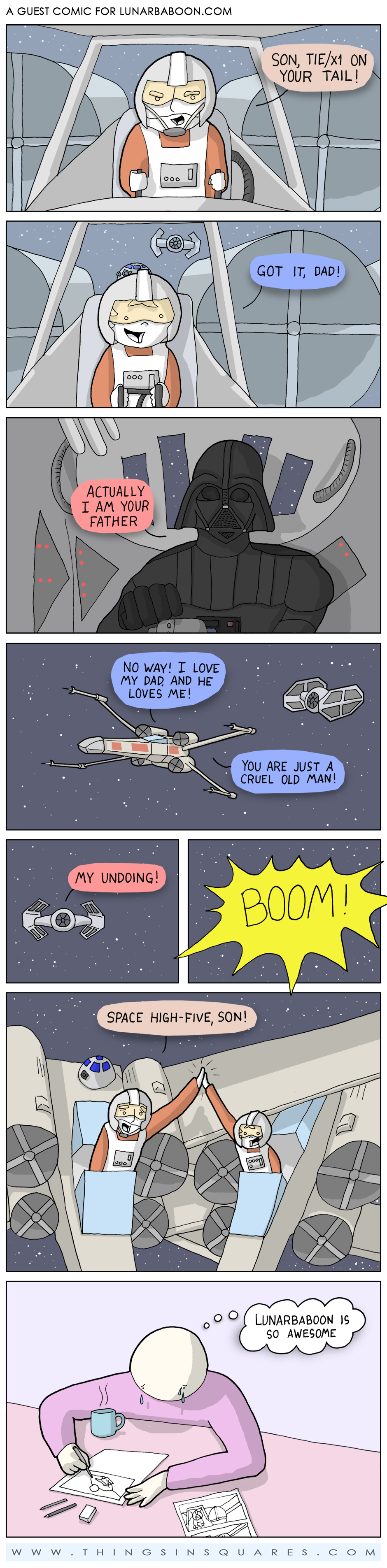 A guest comic about Star Wars for Lunarbaboon comic