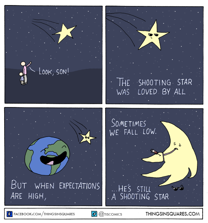 The shooting star is a shooting star in success and failure.