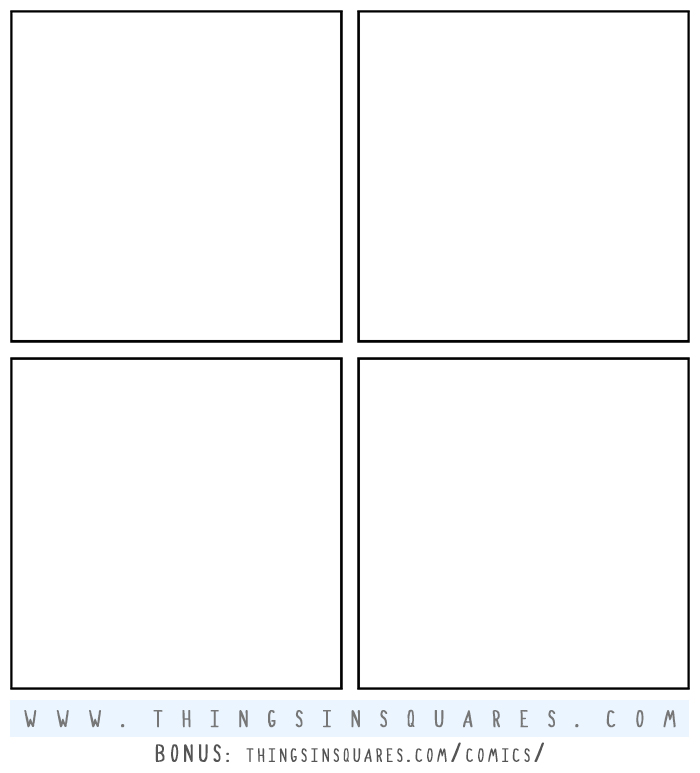 Things in Squares comics template to make a comic in photoshop