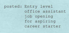 Entry level job position