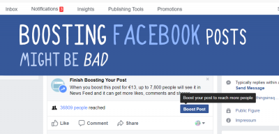 Dangers of boosting a Facebook post